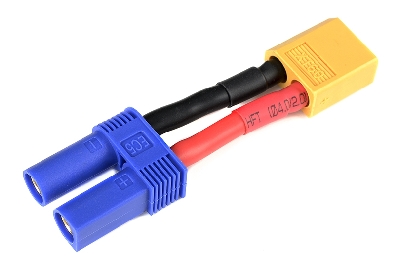 G-Force RC - Power adapterkabel - EC-5 connector vrouw.  XT-60 connector man. - 12AWG Siliconen-kabel - 1 st